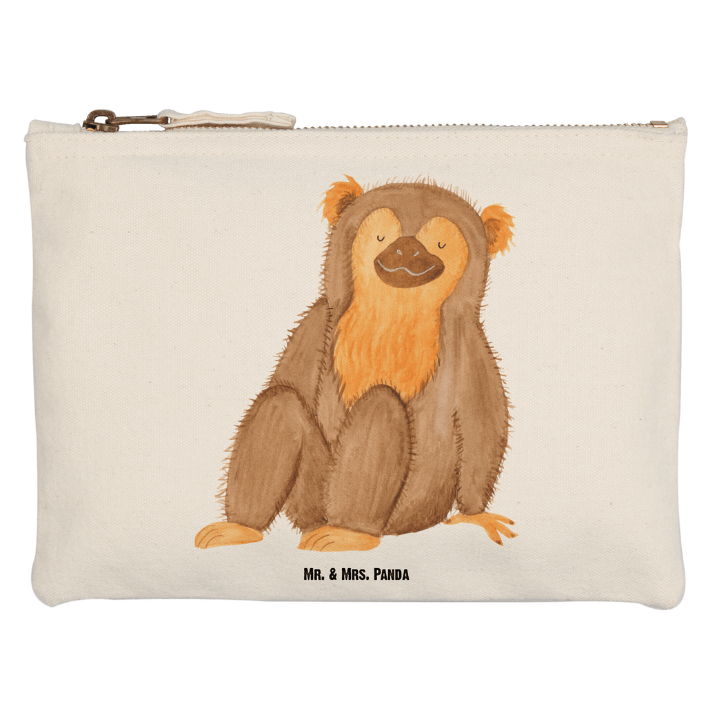 Schminktasche Affe Schminktasche, Kosmetiktasche, Kosmetikbeutel, Stiftemäppchen, Etui, Federmappe, Makeup, XXL, Schminketui, Kosmetiketui, Schlamperetui, Afrika, Wildtiere, Affe, Äffchen, Affen, Selbstliebe, Respekt, Motivation, Selbstachtung, Liebe, Selbstbewusstsein, Selfcare