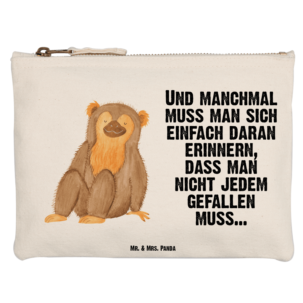 Schminktasche Affe Schminktasche, Kosmetiktasche, Kosmetikbeutel, Stiftemäppchen, Etui, Federmappe, Makeup, XXL, Schminketui, Kosmetiketui, Schlamperetui, Afrika, Wildtiere, Affe, Äffchen, Affen, Selbstliebe, Respekt, Motivation, Selbstachtung, Liebe, Selbstbewusstsein, Selfcare