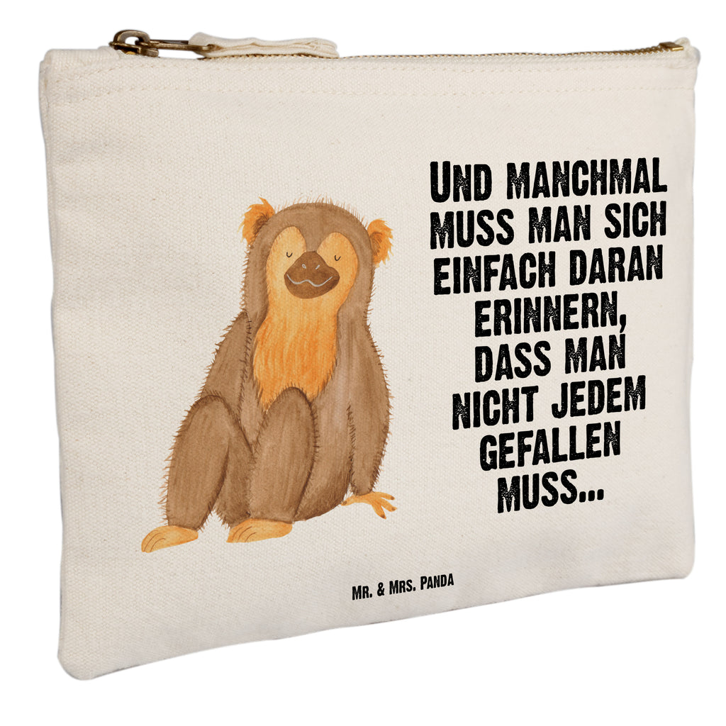 Schminktasche Affe Schminktasche, Kosmetiktasche, Kosmetikbeutel, Stiftemäppchen, Etui, Federmappe, Makeup, XXL, Schminketui, Kosmetiketui, Schlamperetui, Afrika, Wildtiere, Affe, Äffchen, Affen, Selbstliebe, Respekt, Motivation, Selbstachtung, Liebe, Selbstbewusstsein, Selfcare