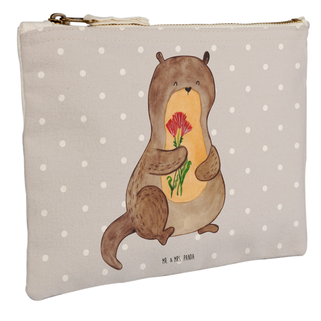 Schminktasche Otter Blumenstrauß Schminktasche, Kosmetiktasche, Kosmetikbeutel, Stiftemäppchen, Etui, Federmappe, Makeup, XXL, Schminketui, Kosmetiketui, Schlamperetui, Otter, Fischotter, Seeotter, Otter Seeotter See Otter