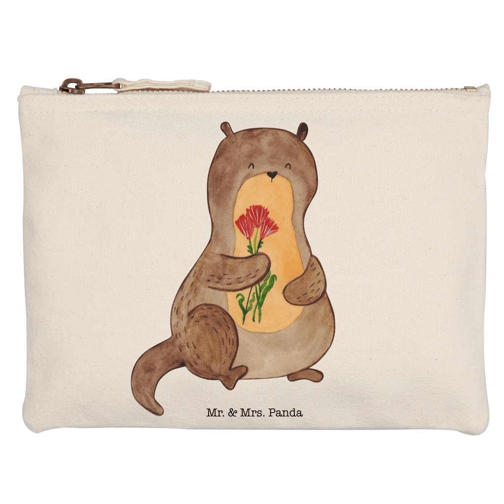 Schminktasche Otter Blumenstrauß Schminktasche, Kosmetiktasche, Kosmetikbeutel, Stiftemäppchen, Etui, Federmappe, Makeup, XXL, Schminketui, Kosmetiketui, Schlamperetui, Otter, Fischotter, Seeotter, Otter Seeotter See Otter
