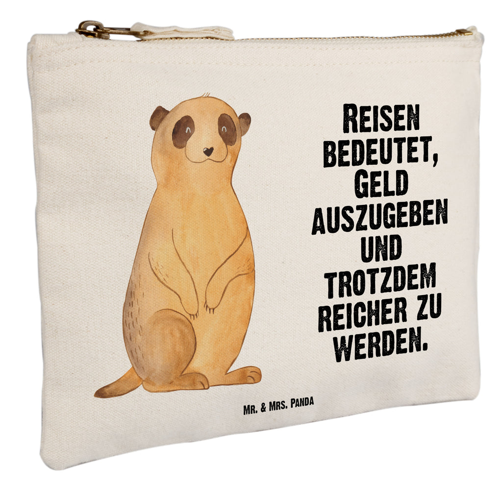 Schminktasche Erdmännchen Schminktasche, Kosmetiktasche, Kosmetikbeutel, Stiftemäppchen, Etui, Federmappe, Makeup, XXL, Schminketui, Kosmetiketui, Schlamperetui, Afrika, Wildtiere, Erdmännchen, Reisen, Spruch, Weltreise, Afrikareise, Roadtrip, Traveling