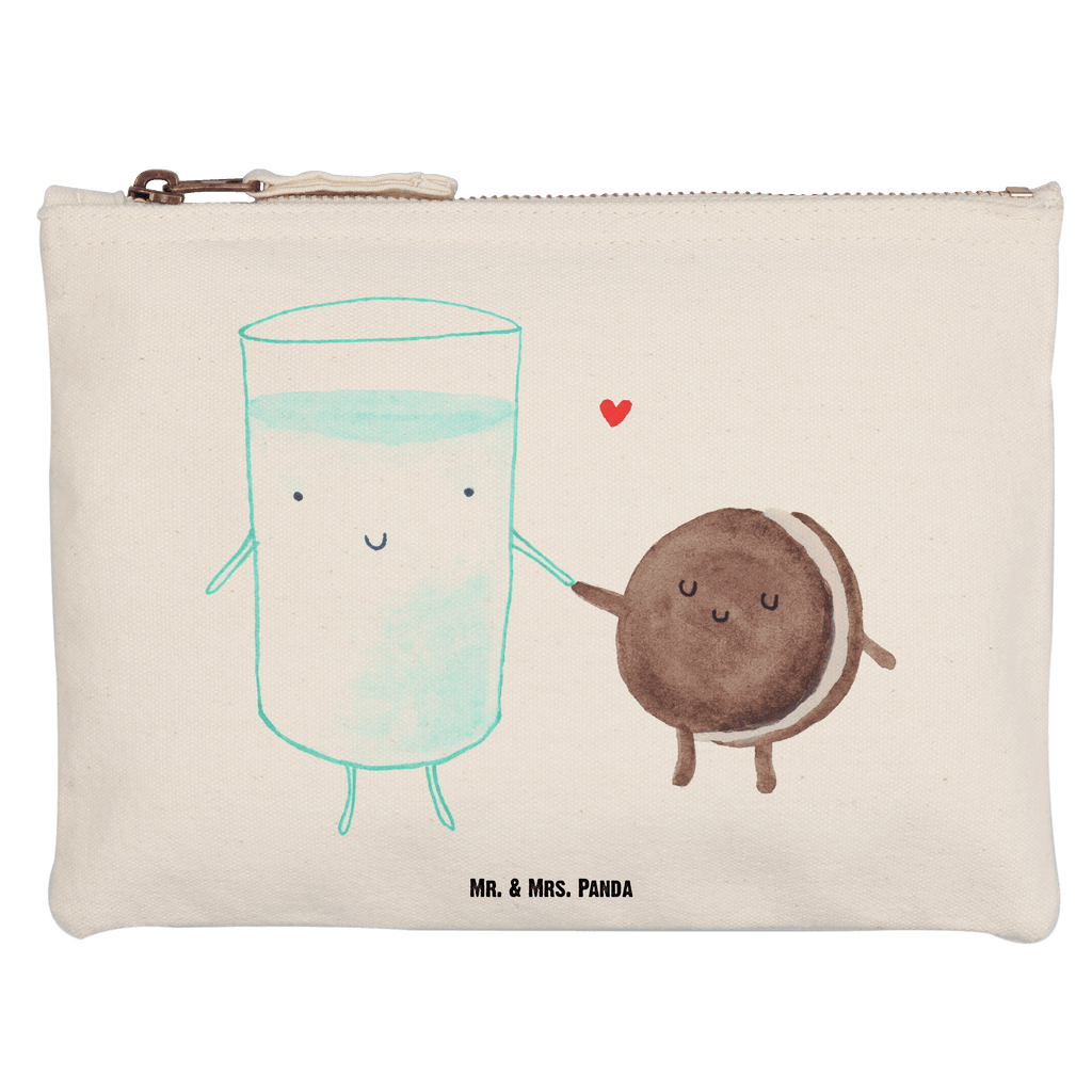Schminktasche Milch & Keks Schminktasche, Kosmetiktasche, Kosmetikbeutel, Stiftemäppchen, Etui, Federmappe, Makeup, XXL, Schminketui, Kosmetiketui, Schlamperetui, Tiermotive, Gute Laune, lustige Sprüche, Tiere, Milk, Cookie, Milch, Keks, Kekse, Kaffee, Einladung Frühstück, Motiv süß, romantisch, perfektes Paar