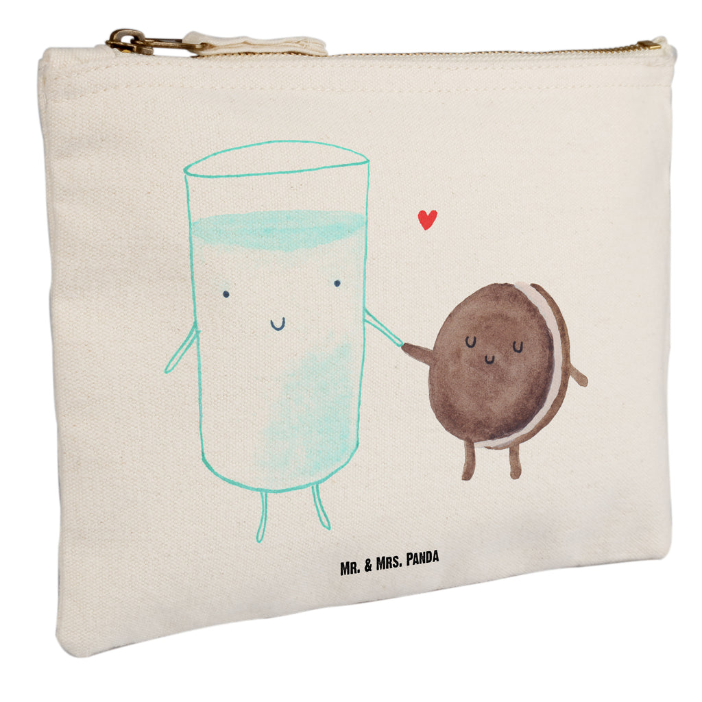 Schminktasche Milch & Keks Schminktasche, Kosmetiktasche, Kosmetikbeutel, Stiftemäppchen, Etui, Federmappe, Makeup, XXL, Schminketui, Kosmetiketui, Schlamperetui, Tiermotive, Gute Laune, lustige Sprüche, Tiere, Milk, Cookie, Milch, Keks, Kekse, Kaffee, Einladung Frühstück, Motiv süß, romantisch, perfektes Paar