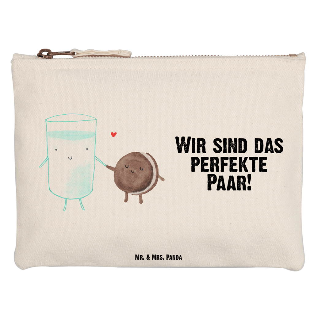 Schminktasche Milch & Keks Schminktasche, Kosmetiktasche, Kosmetikbeutel, Stiftemäppchen, Etui, Federmappe, Makeup, XXL, Schminketui, Kosmetiketui, Schlamperetui, Tiermotive, Gute Laune, lustige Sprüche, Tiere, Milk, Cookie, Milch, Keks, Kekse, Kaffee, Einladung Frühstück, Motiv süß, romantisch, perfektes Paar