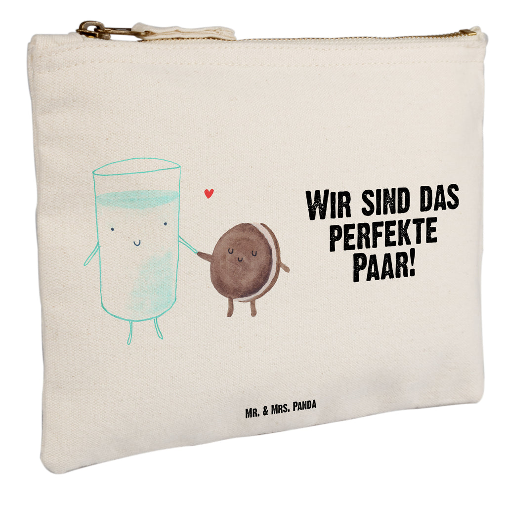 Schminktasche Milch & Keks Schminktasche, Kosmetiktasche, Kosmetikbeutel, Stiftemäppchen, Etui, Federmappe, Makeup, XXL, Schminketui, Kosmetiketui, Schlamperetui, Tiermotive, Gute Laune, lustige Sprüche, Tiere, Milk, Cookie, Milch, Keks, Kekse, Kaffee, Einladung Frühstück, Motiv süß, romantisch, perfektes Paar