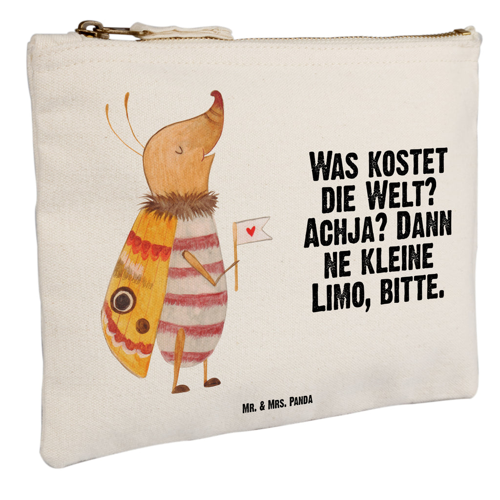 Schminktasche Nachtfalter mit Fähnchen Schminktasche, Kosmetiktasche, Kosmetikbeutel, Stiftemäppchen, Etui, Federmappe, Makeup, XXL, Schminketui, Kosmetiketui, Schlamperetui, Tiermotive, Gute Laune, lustige Sprüche, Tiere, Nachtfalter, Käfer, Spruch lustig, Spruch witzig, süß, niedlich, Küche Deko, Was kostet die Welt