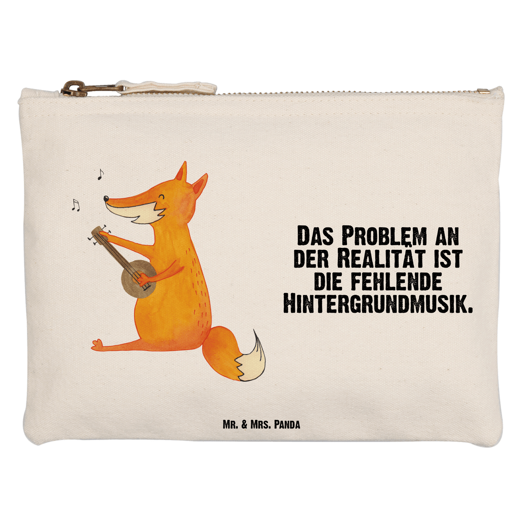 Schminktasche Fuchs Gitarre Schminktasche, Kosmetiktasche, Kosmetikbeutel, Stiftemäppchen, Etui, Federmappe, Makeup, XXL, Schminketui, Kosmetiketui, Schlamperetui, Fuchs, Füchse, Geschenk Musiker, Musik Spruch, Musikerin, Sänger, Sängerin, Gitarre