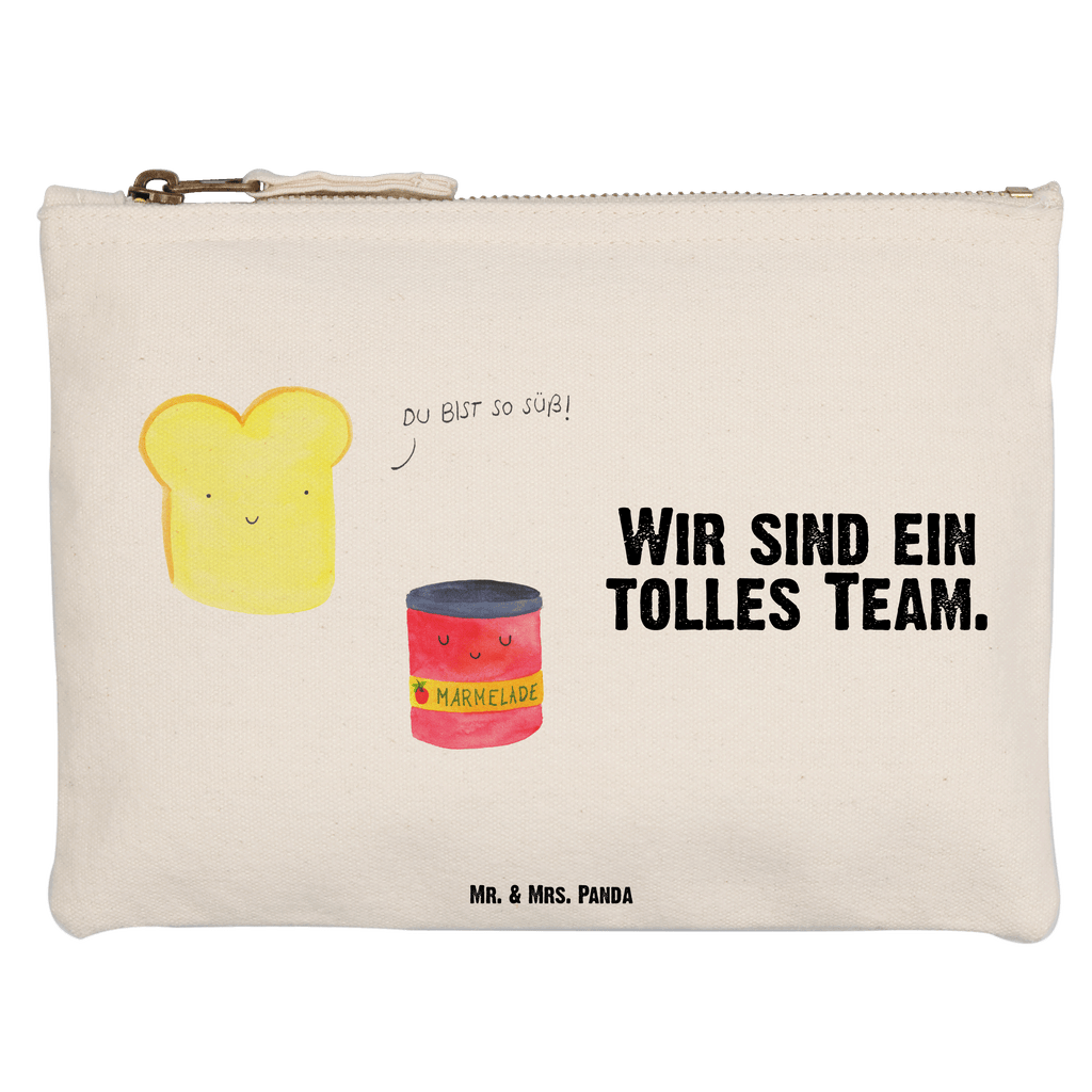 Schminktasche Toast & Marmelade Schminktasche, Kosmetiktasche, Kosmetikbeutel, Stiftemäppchen, Etui, Federmappe, Makeup, XXL, Schminketui, Kosmetiketui, Schlamperetui, Tiermotive, Gute Laune, lustige Sprüche, Tiere, Toast, Marmelade, Dreamteam, süße Postkarte, süß, Küche Deko, Küche Spruch, Frühstück Einladung, Brot, Toastbrot