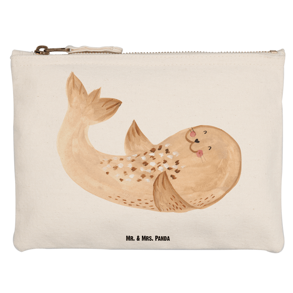 Schminktasche Robbe liegend Schminktasche, Kosmetiktasche, Kosmetikbeutel, Stiftemäppchen, Etui, Federmappe, Makeup, XXL, Schminketui, Kosmetiketui, Schlamperetui, Tiermotive, Gute Laune, lustige Sprüche, Tiere, Robbe, Robben, Seehund, Strand, Meerestier, Ostsee, Nordsee, Lachen, Freude