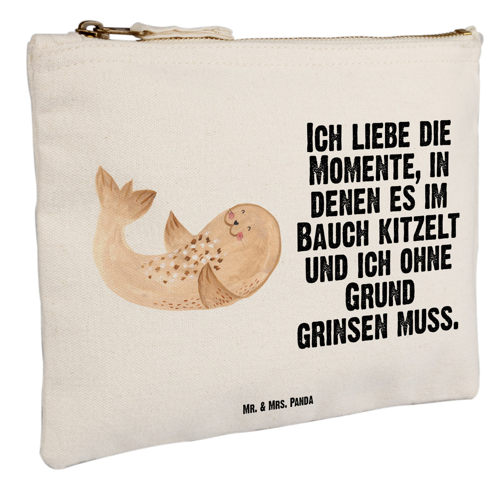 Schminktasche Robbe liegend Schminktasche, Kosmetiktasche, Kosmetikbeutel, Stiftemäppchen, Etui, Federmappe, Makeup, XXL, Schminketui, Kosmetiketui, Schlamperetui, Tiermotive, Gute Laune, lustige Sprüche, Tiere, Robbe, Robben, Seehund, Strand, Meerestier, Ostsee, Nordsee, Lachen, Freude