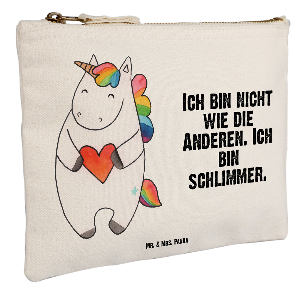 Schminktasche Einhorn Herz Schminktasche, Kosmetiktasche, Kosmetikbeutel, Stiftemäppchen, Etui, Federmappe, Makeup, XXL, Schminketui, Kosmetiketui, Schlamperetui, Einhorn, Einhörner, Einhorn Deko, Pegasus, Unicorn, Herz, schlimm, böse, witzig, lustig, Freundin, anders, bunt