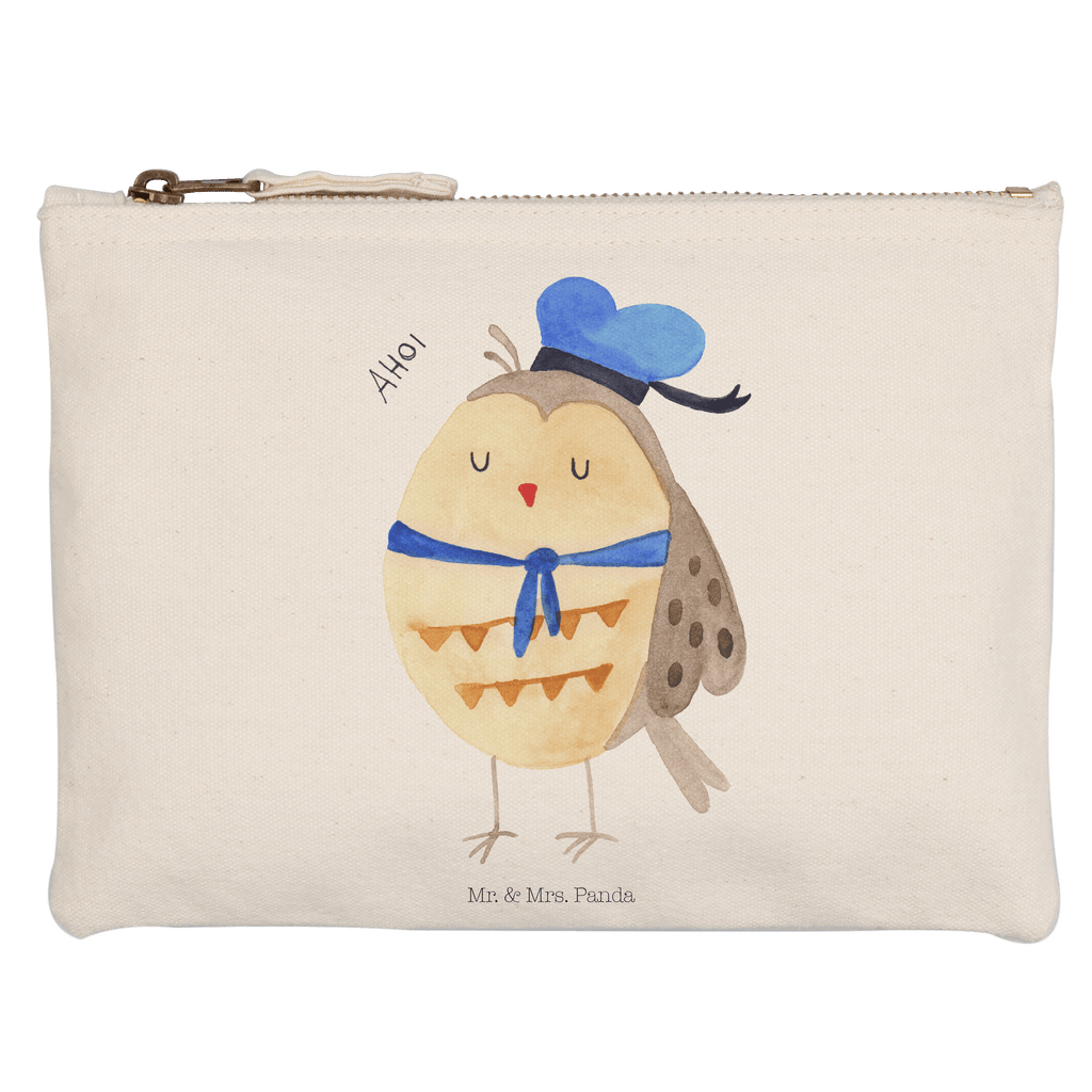 Schminktasche Eule Matrosen Schminktasche, Kosmetiktasche, Kosmetikbeutel, Stiftemäppchen, Etui, Federmappe, Makeup, XXL, Schminketui, Kosmetiketui, Schlamperetui, Eule, Eule Spruch, Eule Deko, Owl, Wortspiel lustig, Matrose, Freundin, Ehe, Seefahrer, Heimathafen, Hochzeitstag Geschenk