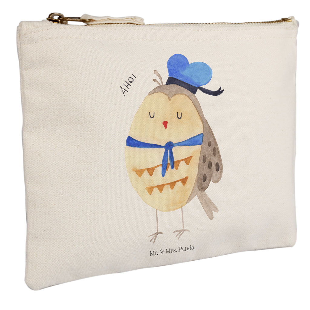 Schminktasche Eule Matrosen Schminktasche, Kosmetiktasche, Kosmetikbeutel, Stiftemäppchen, Etui, Federmappe, Makeup, XXL, Schminketui, Kosmetiketui, Schlamperetui, Eule, Eule Spruch, Eule Deko, Owl, Wortspiel lustig, Matrose, Freundin, Ehe, Seefahrer, Heimathafen, Hochzeitstag Geschenk