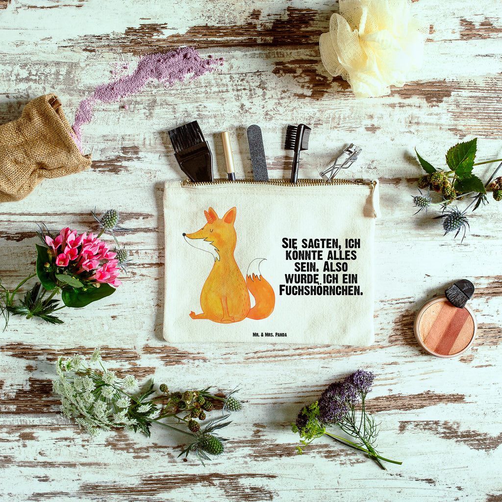 Schminktasche Fuchshörnchen Wunsch Schminktasche, Kosmetiktasche, Kosmetikbeutel, Stiftemäppchen, Etui, Federmappe, Makeup, XXL, Schminketui, Kosmetiketui, Schlamperetui, Einhorn, Einhörner, Einhorn Deko, Pegasus, Unicorn, Fuchs, Unicorns, Fuchshörnchen, Fuchshorn, Foxycorn, Füchse