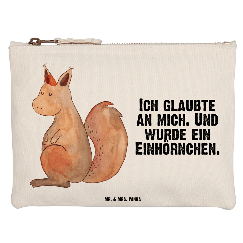 Schminktasche Einhörnchen Glaube Schminktasche, Kosmetiktasche, Kosmetikbeutel, Stiftemäppchen, Etui, Federmappe, Makeup, XXL, Schminketui, Kosmetiketui, Schlamperetui, Einhorn, Einhörner, Einhorn Deko, Pegasus, Unicorn, Einhörnchen, Eichhörnchen, Eichhorn