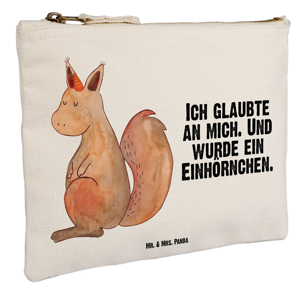 Schminktasche Einhörnchen Glaube Schminktasche, Kosmetiktasche, Kosmetikbeutel, Stiftemäppchen, Etui, Federmappe, Makeup, XXL, Schminketui, Kosmetiketui, Schlamperetui, Einhorn, Einhörner, Einhorn Deko, Pegasus, Unicorn, Einhörnchen, Eichhörnchen, Eichhorn