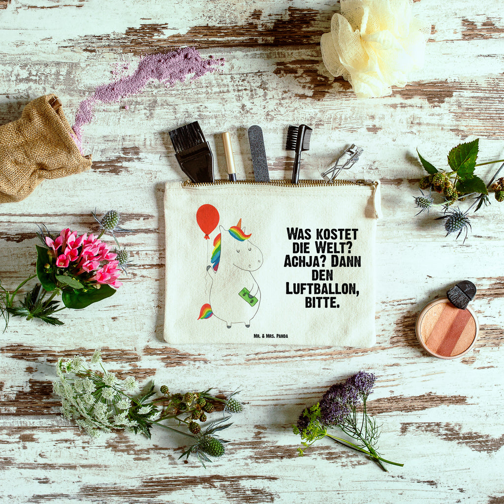 Schminktasche Einhorn Luftballon Schminktasche, Kosmetiktasche, Kosmetikbeutel, Stiftemäppchen, Etui, Federmappe, Makeup, XXL, Schminketui, Kosmetiketui, Schlamperetui, Einhorn, Einhörner, Einhorn Deko, Pegasus, Unicorn, Luftballon, Geld, Lebenslust, Freude, Geschenk, Freundin