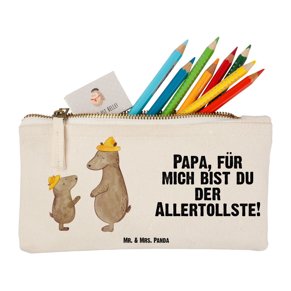 Schminktasche Bären mit Hut Bär, Bären, Vater, Papa, Vatertag, Papi, Paps, Dad, Daddy, Lieblingsmensch, Sohn, Söhne, Kind, Kinder, Vater-Sohn, Familie, Family, Vorbild Schminktasche, Kosmetiktasche, Kosmetikbeutel, Stiftemäppchen, Etui, Federmappe, Makeup, XXL, Schminketui, Kosmetiketui, Schlamperetui  Familie, Vatertag, Muttertag, Bruder, Schwester, Mama, Papa, Oma, Opa