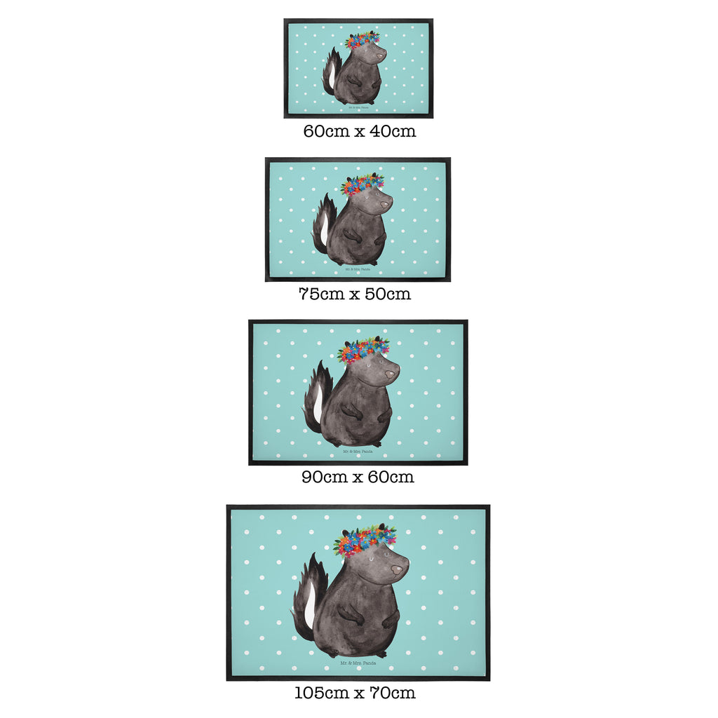 Fußmatte Stinktier Blumenmaedchen Stinktier, Skunk, Wildtier, Raubtier, Stinker, Stinki, Yoga, Namaste, Lebe, Liebe, Lache Türvorleger, Schmutzmatte, Fußabtreter, Matte, Schmutzfänger, Fußabstreifer, Schmutzfangmatte, Türmatte, Motivfußmatte,  Haustürmatte, Vorleger  Stinktier, Skunk