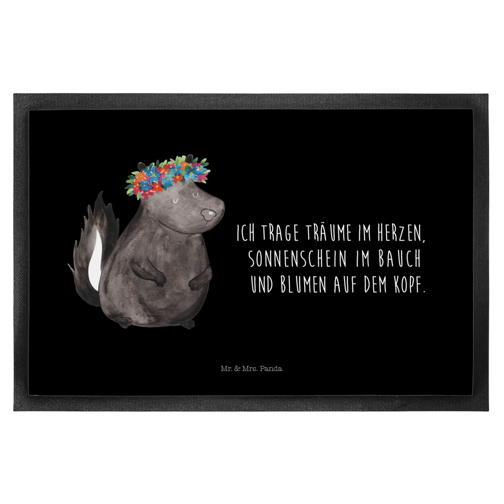 Fußmatte Stinktier Blumenmaedchen Stinktier, Skunk, Wildtier, Raubtier, Stinker, Stinki, Yoga, Namaste, Lebe, Liebe, Lache Türvorleger, Schmutzmatte, Fußabtreter, Matte, Schmutzfänger, Fußabstreifer, Schmutzfangmatte, Türmatte, Motivfußmatte,  Haustürmatte, Vorleger  Stinktier, Skunk