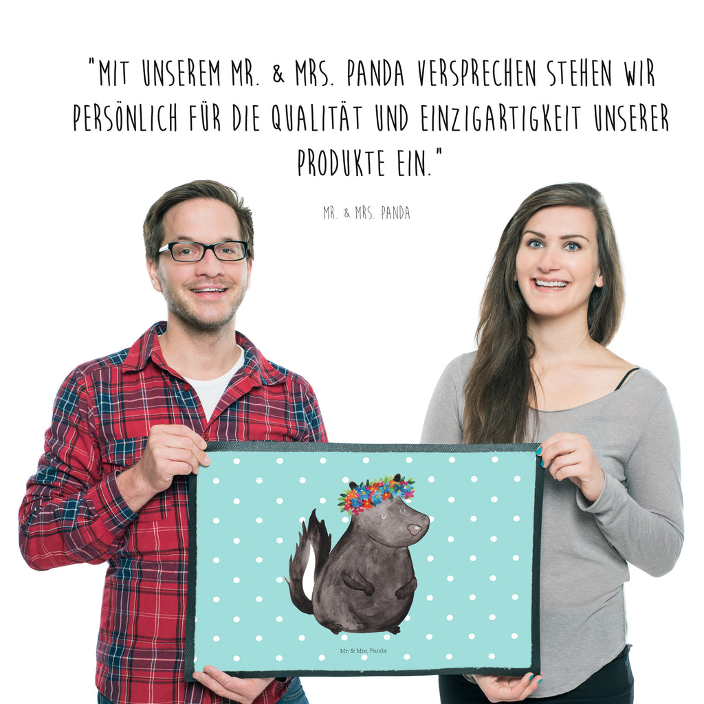 Fußmatte Stinktier Blumenmaedchen Stinktier, Skunk, Wildtier, Raubtier, Stinker, Stinki, Yoga, Namaste, Lebe, Liebe, Lache Türvorleger, Schmutzmatte, Fußabtreter, Matte, Schmutzfänger, Fußabstreifer, Schmutzfangmatte, Türmatte, Motivfußmatte,  Haustürmatte, Vorleger  Stinktier, Skunk