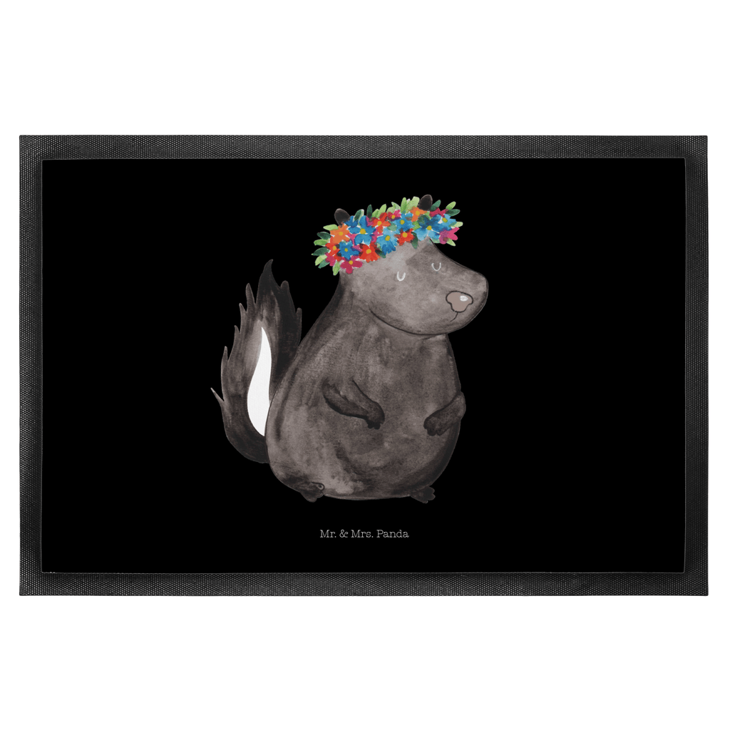 Fußmatte Stinktier Blumenmaedchen Stinktier, Skunk, Wildtier, Raubtier, Stinker, Stinki, Yoga, Namaste, Lebe, Liebe, Lache Türvorleger, Schmutzmatte, Fußabtreter, Matte, Schmutzfänger, Fußabstreifer, Schmutzfangmatte, Türmatte, Motivfußmatte,  Haustürmatte, Vorleger  Stinktier, Skunk