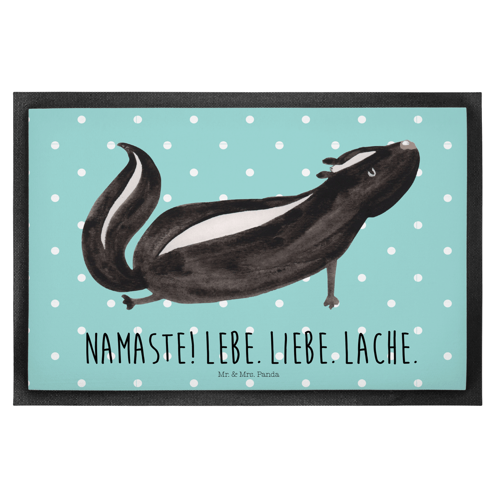 Fußmatte Stinktier Yoga Stinktier, Skunk, Wildtier, Raubtier, Stinker, Stinki, Yoga, Namaste, Lebe, Liebe, Lache Türvorleger, Schmutzmatte, Fußabtreter, Matte, Schmutzfänger, Fußabstreifer, Schmutzfangmatte, Türmatte, Motivfußmatte,  Haustürmatte, Vorleger  Stinktier, Skunk