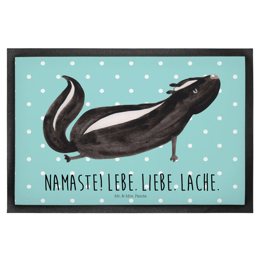 Fußmatte Stinktier Yoga Stinktier, Skunk, Wildtier, Raubtier, Stinker, Stinki, Yoga, Namaste, Lebe, Liebe, Lache Türvorleger, Schmutzmatte, Fußabtreter, Matte, Schmutzfänger, Fußabstreifer, Schmutzfangmatte, Türmatte, Motivfußmatte,  Haustürmatte, Vorleger  Stinktier, Skunk
