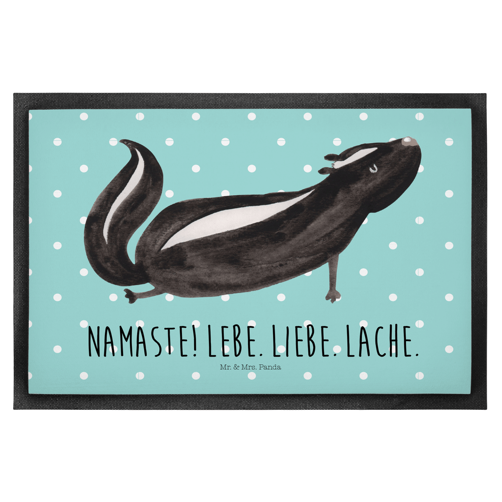 Fußmatte Stinktier Yoga Stinktier, Skunk, Wildtier, Raubtier, Stinker, Stinki, Yoga, Namaste, Lebe, Liebe, Lache Türvorleger, Schmutzmatte, Fußabtreter, Matte, Schmutzfänger, Fußabstreifer, Schmutzfangmatte, Türmatte, Motivfußmatte,  Haustürmatte, Vorleger  Stinktier, Skunk
