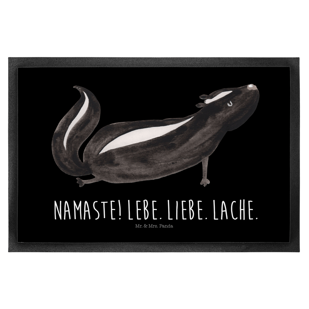 Fußmatte Stinktier Yoga Stinktier, Skunk, Wildtier, Raubtier, Stinker, Stinki, Yoga, Namaste, Lebe, Liebe, Lache Türvorleger, Schmutzmatte, Fußabtreter, Matte, Schmutzfänger, Fußabstreifer, Schmutzfangmatte, Türmatte, Motivfußmatte,  Haustürmatte, Vorleger  Stinktier, Skunk
