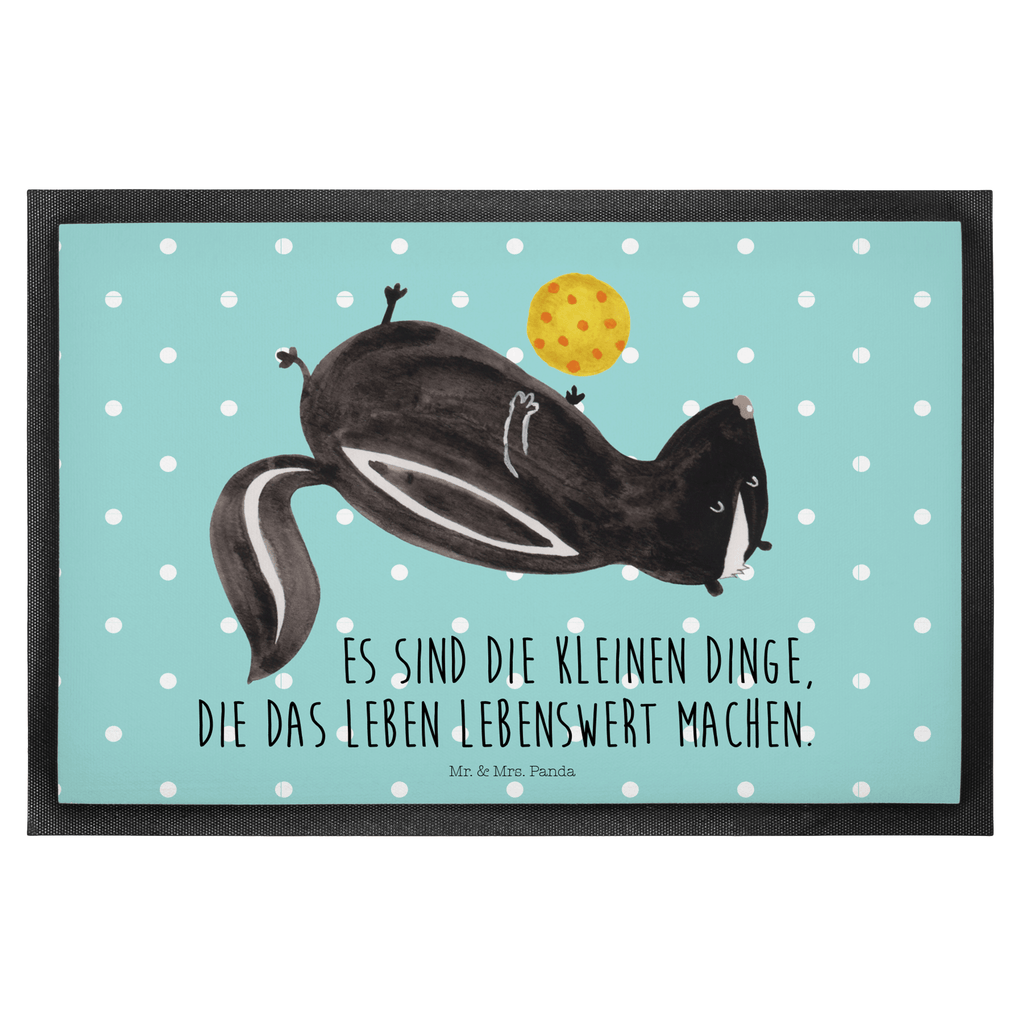 Fußmatte Stinktier Ball Stinktier, Skunk, Wildtier, Raubtier, Stinker, Stinki, verspielt, Weisheit,  Türvorleger, Schmutzmatte, Fußabtreter, Matte, Schmutzfänger, Fußabstreifer, Schmutzfangmatte, Türmatte, Motivfußmatte,  Haustürmatte, Vorleger  Stinktier, Skunk