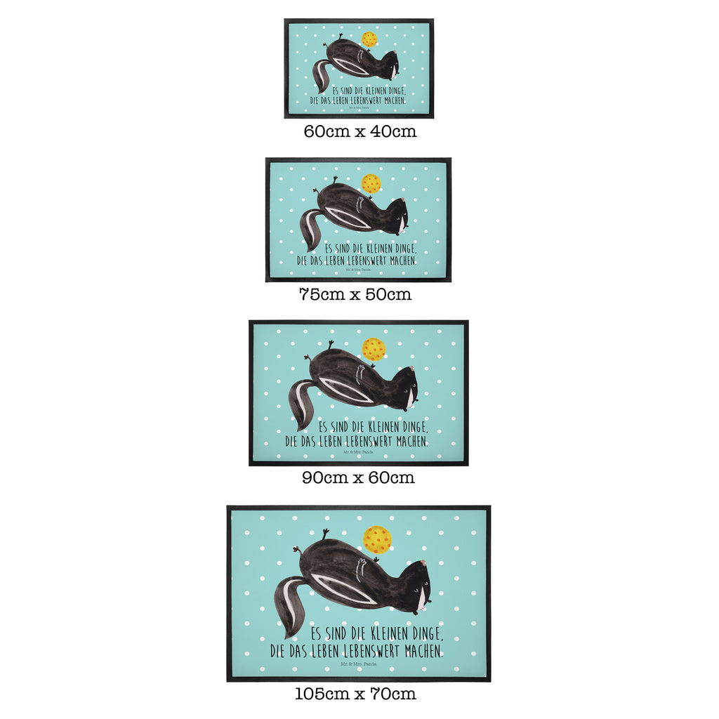 Fußmatte Stinktier Ball Stinktier, Skunk, Wildtier, Raubtier, Stinker, Stinki, verspielt, Weisheit,  Türvorleger, Schmutzmatte, Fußabtreter, Matte, Schmutzfänger, Fußabstreifer, Schmutzfangmatte, Türmatte, Motivfußmatte,  Haustürmatte, Vorleger  Stinktier, Skunk