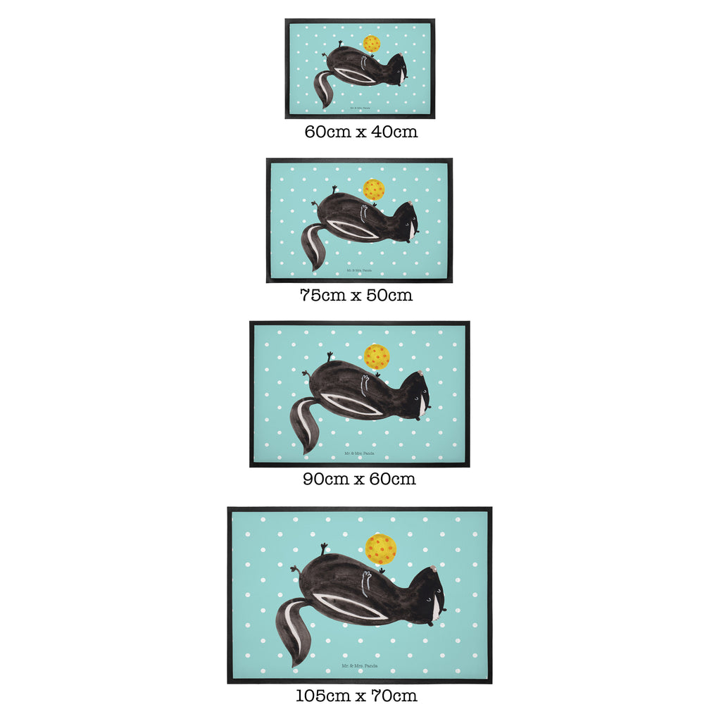 Fußmatte Stinktier Ball Stinktier, Skunk, Wildtier, Raubtier, Stinker, Stinki, verspielt, Weisheit,  Türvorleger, Schmutzmatte, Fußabtreter, Matte, Schmutzfänger, Fußabstreifer, Schmutzfangmatte, Türmatte, Motivfußmatte,  Haustürmatte, Vorleger  Stinktier, Skunk