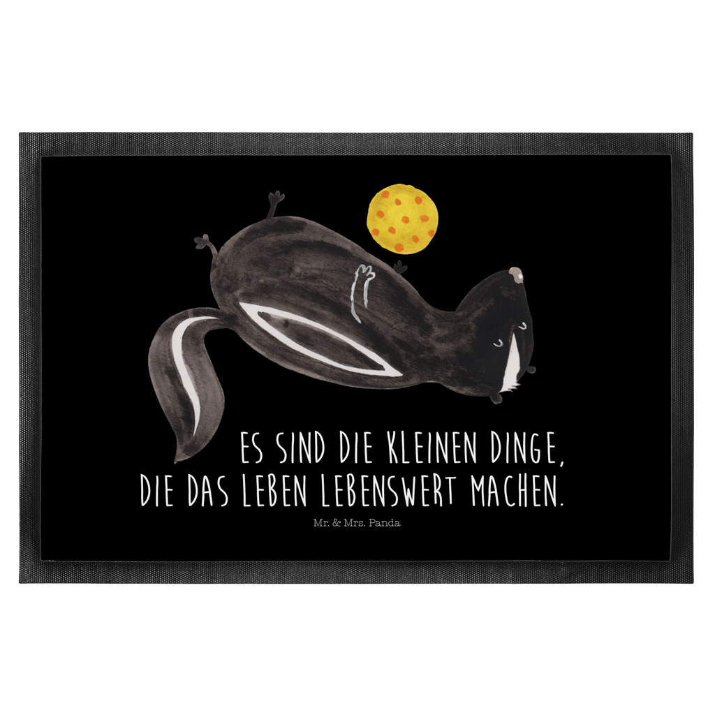 Fußmatte Stinktier Ball Stinktier, Skunk, Wildtier, Raubtier, Stinker, Stinki, verspielt, Weisheit,  Türvorleger, Schmutzmatte, Fußabtreter, Matte, Schmutzfänger, Fußabstreifer, Schmutzfangmatte, Türmatte, Motivfußmatte,  Haustürmatte, Vorleger  Stinktier, Skunk