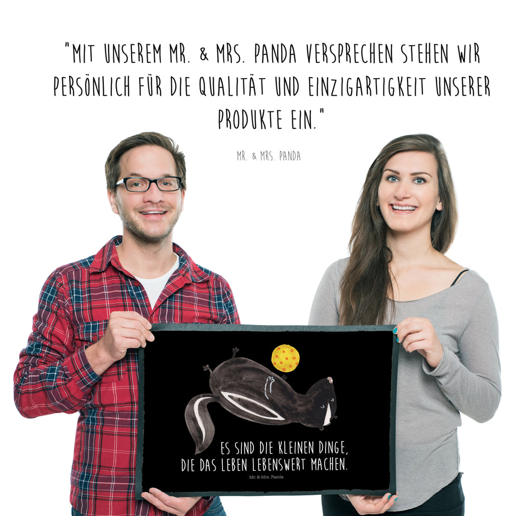 Fußmatte Stinktier Ball Stinktier, Skunk, Wildtier, Raubtier, Stinker, Stinki, verspielt, Weisheit,  Türvorleger, Schmutzmatte, Fußabtreter, Matte, Schmutzfänger, Fußabstreifer, Schmutzfangmatte, Türmatte, Motivfußmatte,  Haustürmatte, Vorleger  Stinktier, Skunk