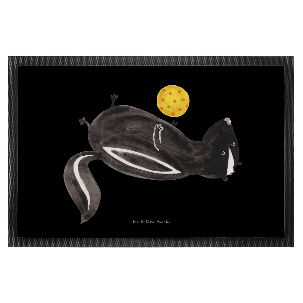 Fußmatte Stinktier Ball Stinktier, Skunk, Wildtier, Raubtier, Stinker, Stinki, verspielt, Weisheit,  Türvorleger, Schmutzmatte, Fußabtreter, Matte, Schmutzfänger, Fußabstreifer, Schmutzfangmatte, Türmatte, Motivfußmatte,  Haustürmatte, Vorleger  Stinktier, Skunk