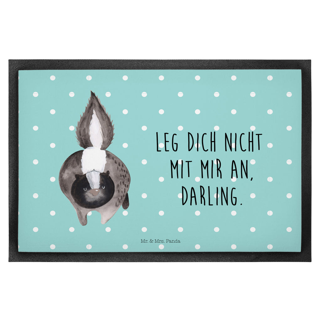 Fußmatte Stinktier Angriff Stinktier, Skunk, Wildtier, Raubtier, Stinker, Stinki, wütend, Drohung Türvorleger, Schmutzmatte, Fußabtreter, Matte, Schmutzfänger, Fußabstreifer, Schmutzfangmatte, Türmatte, Motivfußmatte,  Haustürmatte, Vorleger  Stinktier, Skunk