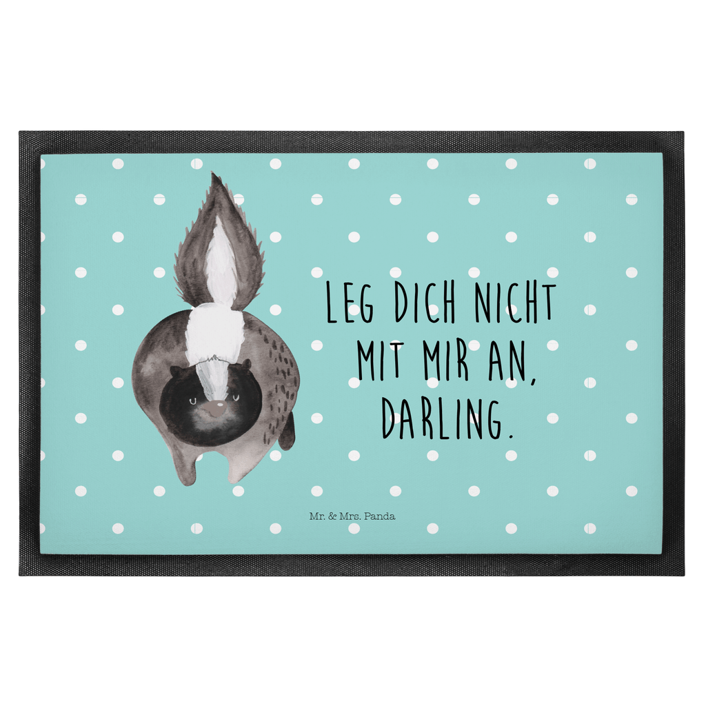 Fußmatte Stinktier Angriff Stinktier, Skunk, Wildtier, Raubtier, Stinker, Stinki, wütend, Drohung Türvorleger, Schmutzmatte, Fußabtreter, Matte, Schmutzfänger, Fußabstreifer, Schmutzfangmatte, Türmatte, Motivfußmatte,  Haustürmatte, Vorleger  Stinktier, Skunk