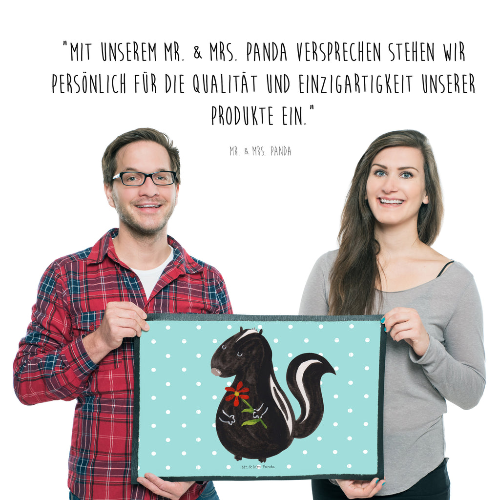 Fußmatte Stinktier Blume Stinktier, Skunk, Wildtier, Raubtier, Stinker, Stinki, Tagträumer, verträumt, Dreams, Träume Türvorleger, Schmutzmatte, Fußabtreter, Matte, Schmutzfänger, Fußabstreifer, Schmutzfangmatte, Türmatte, Motivfußmatte,  Haustürmatte, Vorleger  Stinktier, Skunk