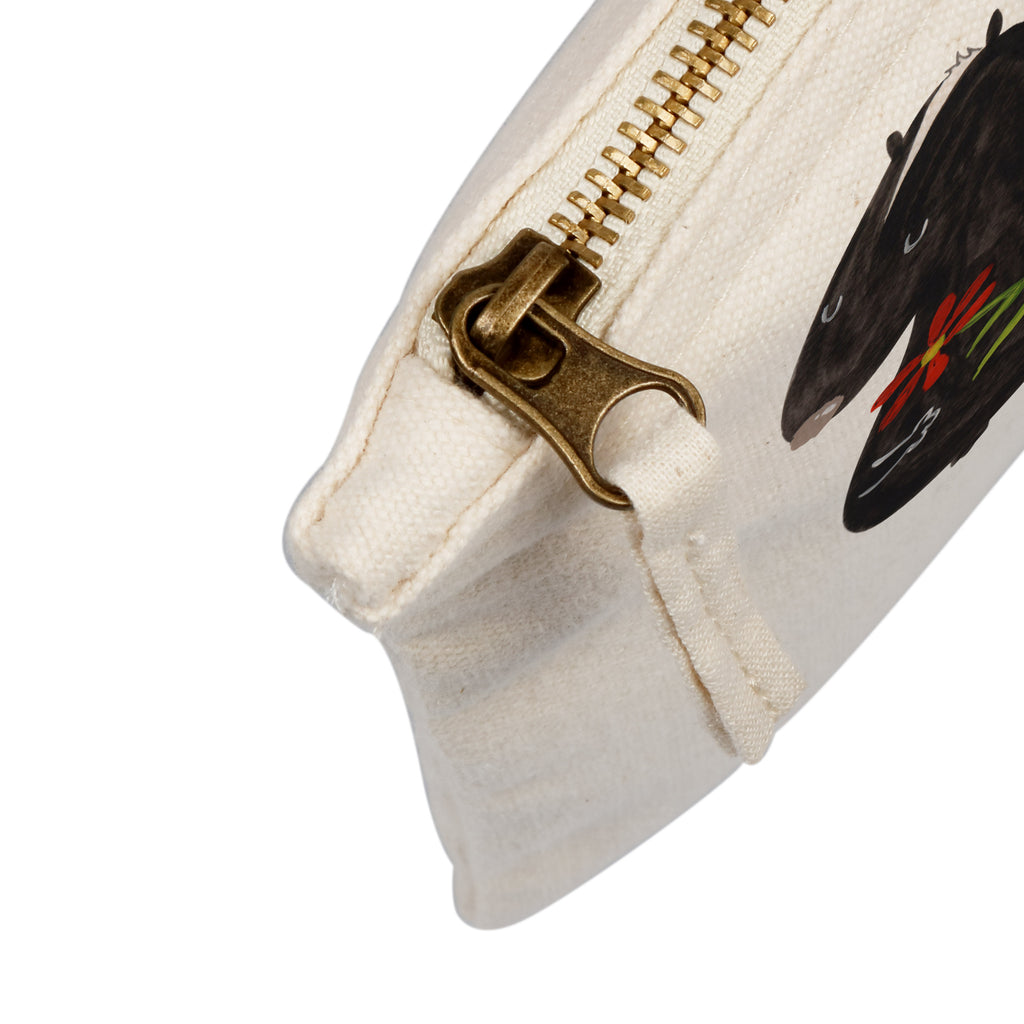 Schminktasche Stinktier Blume Schminktasche, Kosmetiktasche, Kosmetikbeutel, Stiftemäppchen, Etui, Federmappe, Makeup, XXL, Schminketui, Kosmetiketui, Schlamperetui, Stinktier, Skunk, Wildtier, Raubtier, Stinker, Stinki, Tagträumer, verträumt, Dreams, Träume