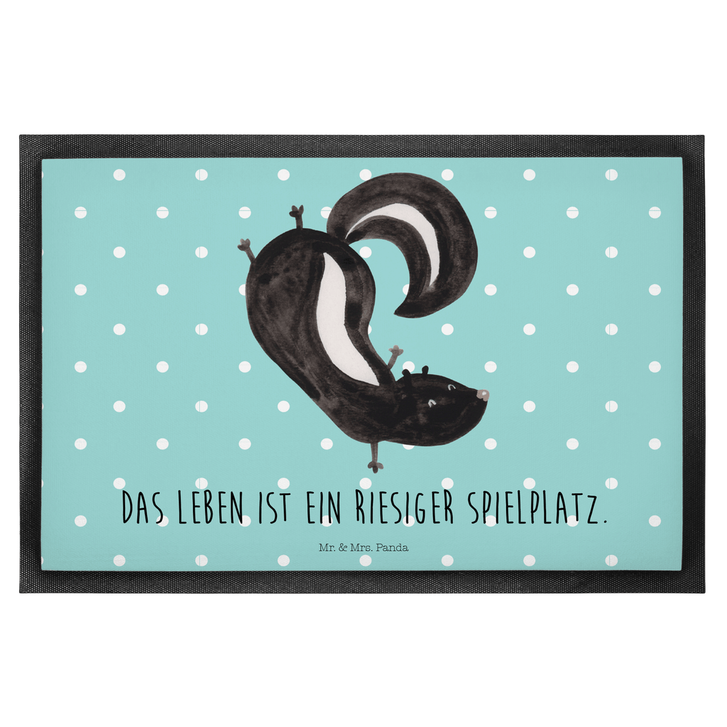 Fußmatte Stinktier Handstand Stinktier, Skunk, Wildtier, Raubtier, Stinker, Stinki, Spielplatz, verpielt, Kind,  Türvorleger, Schmutzmatte, Fußabtreter, Matte, Schmutzfänger, Fußabstreifer, Schmutzfangmatte, Türmatte, Motivfußmatte,  Haustürmatte, Vorleger  Stinktier, Skunk