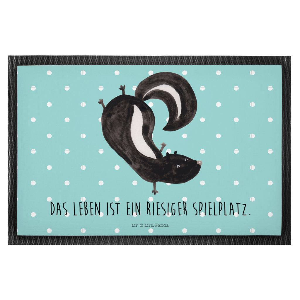 Fußmatte Stinktier Handstand Stinktier, Skunk, Wildtier, Raubtier, Stinker, Stinki, Spielplatz, verpielt, Kind,  Türvorleger, Schmutzmatte, Fußabtreter, Matte, Schmutzfänger, Fußabstreifer, Schmutzfangmatte, Türmatte, Motivfußmatte,  Haustürmatte, Vorleger  Stinktier, Skunk