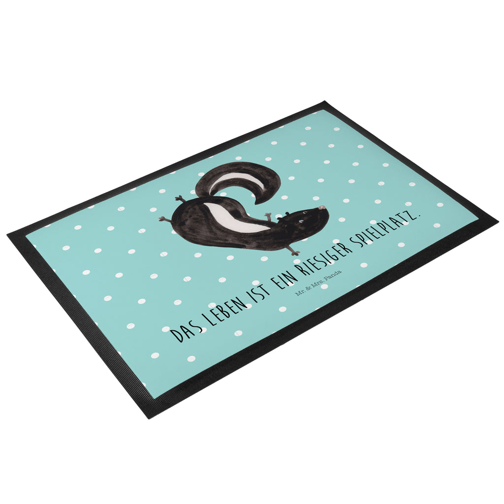 Fußmatte Stinktier Handstand Stinktier, Skunk, Wildtier, Raubtier, Stinker, Stinki, Spielplatz, verpielt, Kind,  Türvorleger, Schmutzmatte, Fußabtreter, Matte, Schmutzfänger, Fußabstreifer, Schmutzfangmatte, Türmatte, Motivfußmatte,  Haustürmatte, Vorleger  Stinktier, Skunk