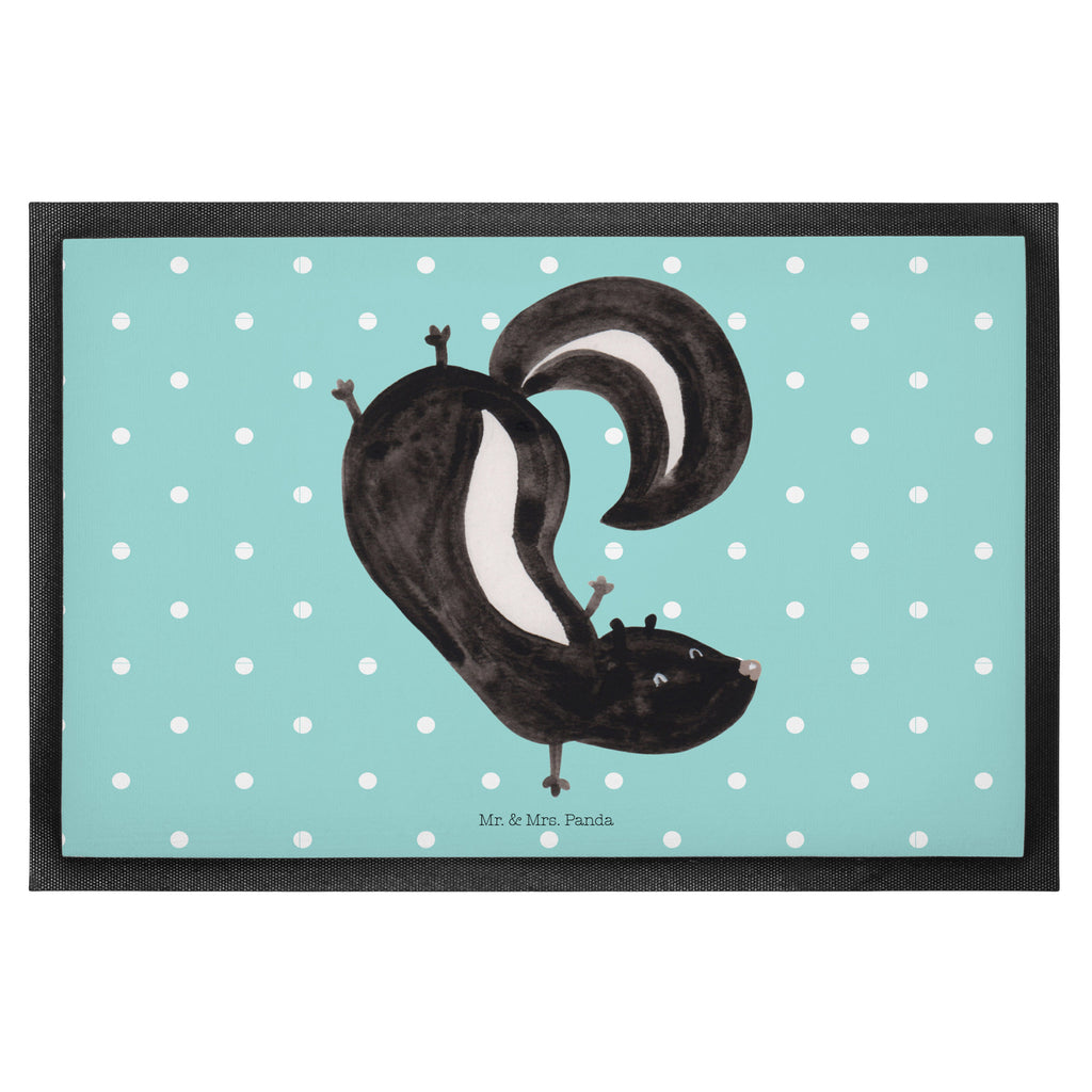 Fußmatte Stinktier Handstand Stinktier, Skunk, Wildtier, Raubtier, Stinker, Stinki, Spielplatz, verpielt, Kind,  Türvorleger, Schmutzmatte, Fußabtreter, Matte, Schmutzfänger, Fußabstreifer, Schmutzfangmatte, Türmatte, Motivfußmatte,  Haustürmatte, Vorleger  Stinktier, Skunk