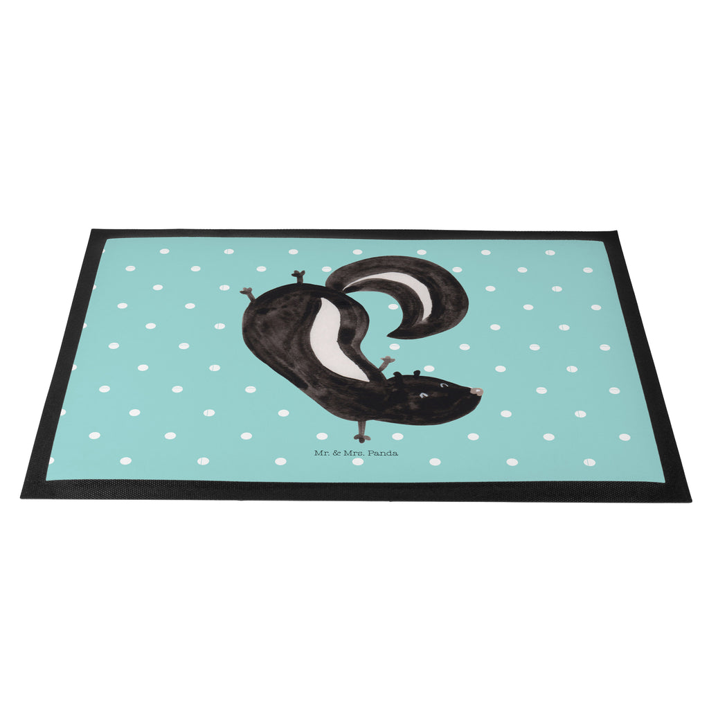 Fußmatte Stinktier Handstand Stinktier, Skunk, Wildtier, Raubtier, Stinker, Stinki, Spielplatz, verpielt, Kind,  Türvorleger, Schmutzmatte, Fußabtreter, Matte, Schmutzfänger, Fußabstreifer, Schmutzfangmatte, Türmatte, Motivfußmatte,  Haustürmatte, Vorleger  Stinktier, Skunk