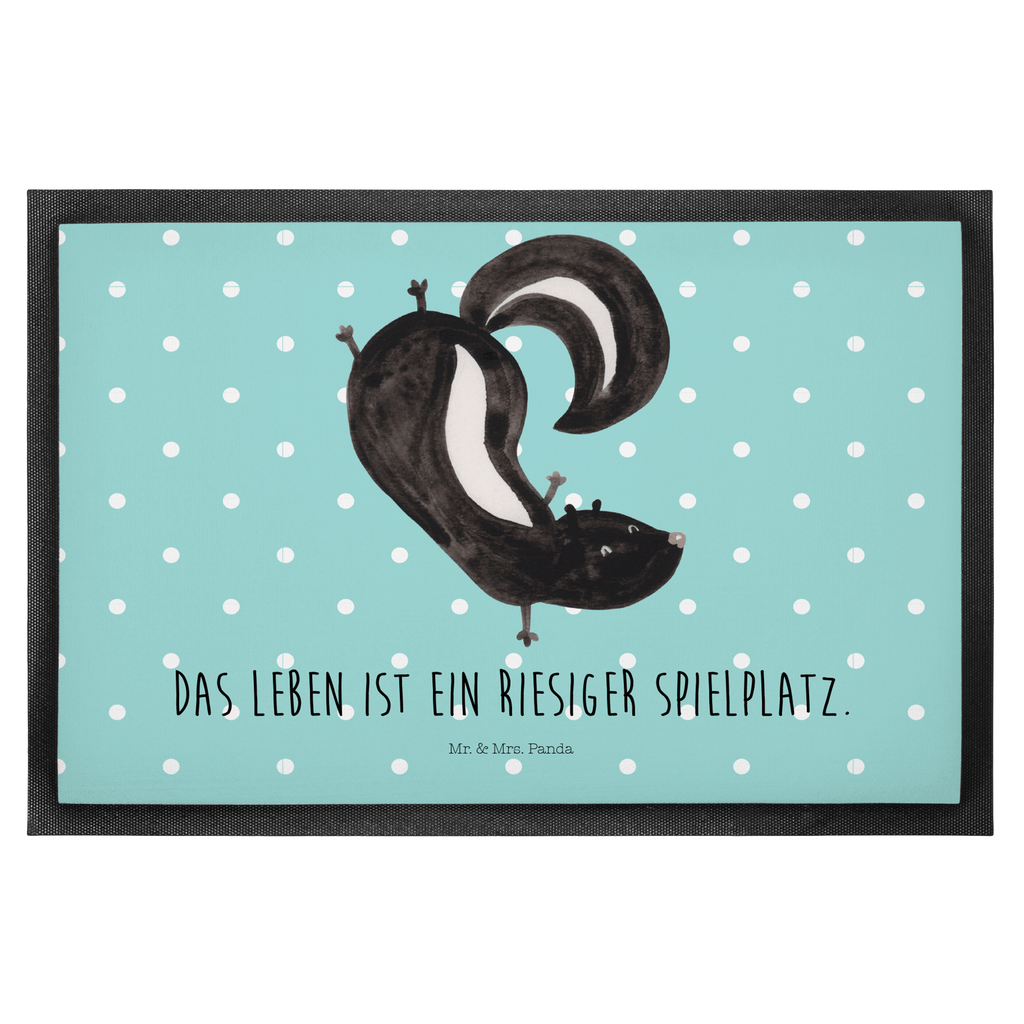 Fußmatte Stinktier Handstand Stinktier, Skunk, Wildtier, Raubtier, Stinker, Stinki, Spielplatz, verpielt, Kind,  Türvorleger, Schmutzmatte, Fußabtreter, Matte, Schmutzfänger, Fußabstreifer, Schmutzfangmatte, Türmatte, Motivfußmatte,  Haustürmatte, Vorleger  Stinktier, Skunk