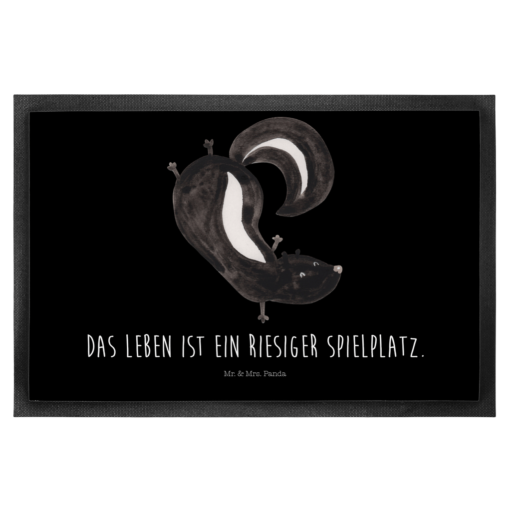 Fußmatte Stinktier Handstand Stinktier, Skunk, Wildtier, Raubtier, Stinker, Stinki, Spielplatz, verpielt, Kind,  Türvorleger, Schmutzmatte, Fußabtreter, Matte, Schmutzfänger, Fußabstreifer, Schmutzfangmatte, Türmatte, Motivfußmatte,  Haustürmatte, Vorleger  Stinktier, Skunk