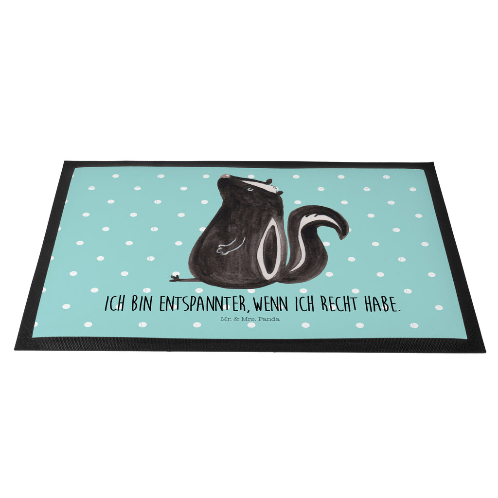 Fußmatte Stinktier sitzend Stinktier, Skunk, Wildtier, Raubtier, Stinker, Stinki, Spruch, Büro, Recht, Besserwisser, Türvorleger, Schmutzmatte, Fußabtreter, Matte, Schmutzfänger, Fußabstreifer, Schmutzfangmatte, Türmatte, Motivfußmatte,  Haustürmatte, Vorleger  Stinktier, Skunk