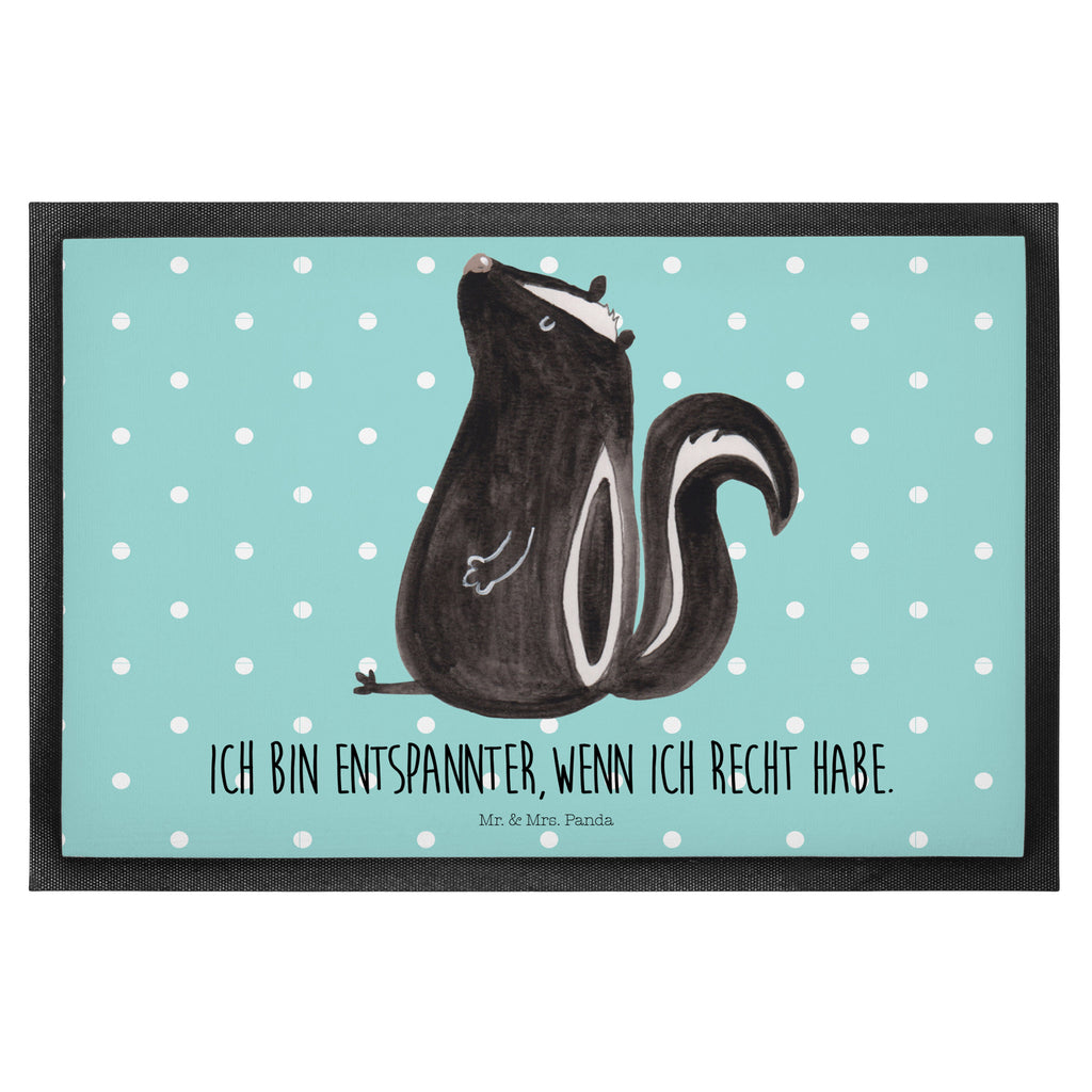 Fußmatte Stinktier sitzend Stinktier, Skunk, Wildtier, Raubtier, Stinker, Stinki, Spruch, Büro, Recht, Besserwisser, Türvorleger, Schmutzmatte, Fußabtreter, Matte, Schmutzfänger, Fußabstreifer, Schmutzfangmatte, Türmatte, Motivfußmatte,  Haustürmatte, Vorleger  Stinktier, Skunk
